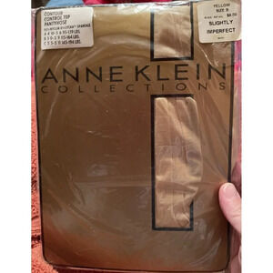 Ann Klein Collection Size‎ B Yellow Slightly Imperfect Control Top Pantyhose NEW